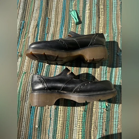 90s Vintage Made in England Doc Martens Black Mary Jane Shoes Sz 10 - Picture 6 of 11